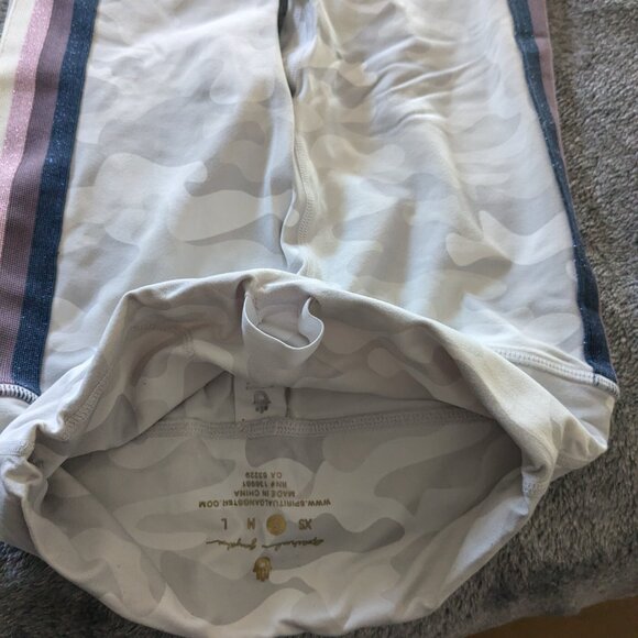 SPIRITUAL GANGSTER White/Gray Camo Glitter Side stripe Legging - Picture 7 of 7